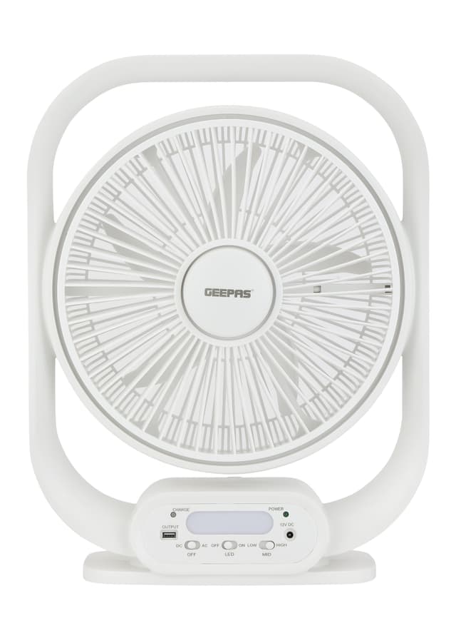 مروحة أرضية 12 انش 5 شفرات 22 واط قابلة لإعادة الشحن جيباس Geepas 12" Rechargeable Table Fan With Powerful Motor