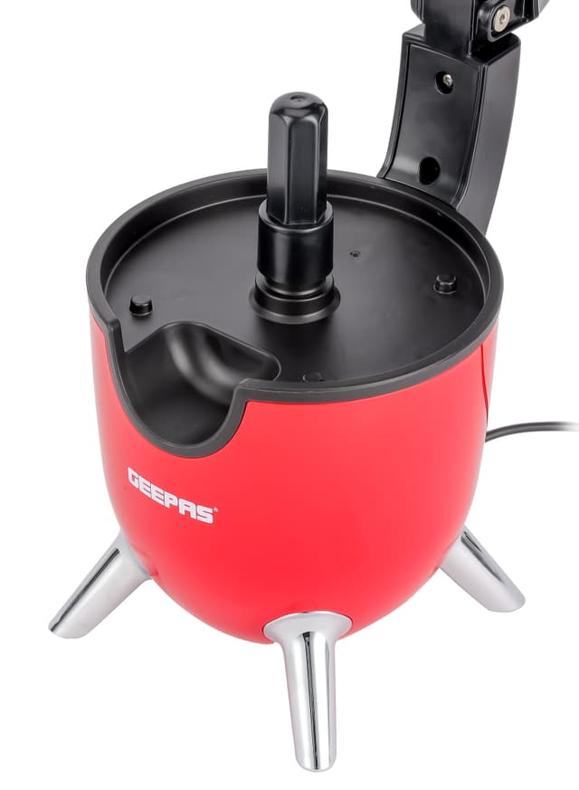 عصارة حمضيات مع صنبور ستانلس ستيل ومخروطين من جيباس لون أحمر 100 وات Geepas Citrus Juicer With Stainless Steel Spout