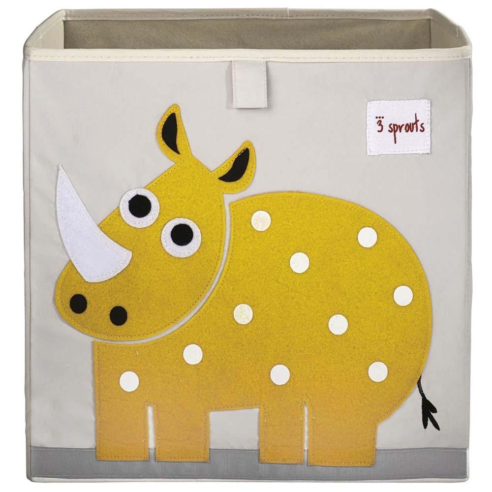 صندوق تخزين بتصميم رسمة وحيد القرن ثري سبراوتس 3 Sprouts - Storage Box - Rhino