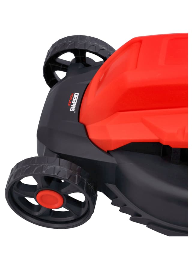 جزازة العشب 3 مستويات للجز 330 ملم 1200 واط برتقالي جيباس Geepas Corded Electric Lawn Mower With 3 Cutting Heights