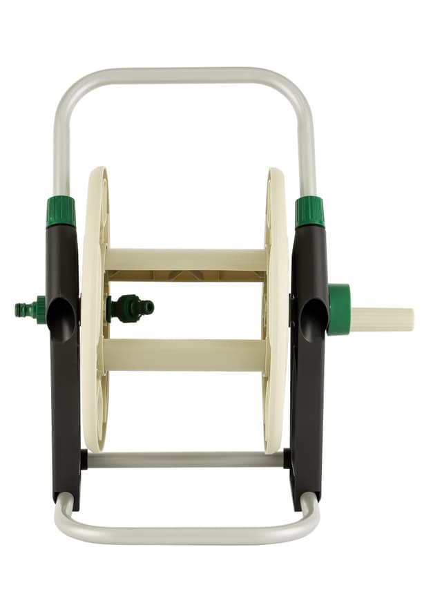 بكرة خرطوم الماء بيج وأخضر جيباس Geepas Portable Hose Cart Manual Retract Hose Reel