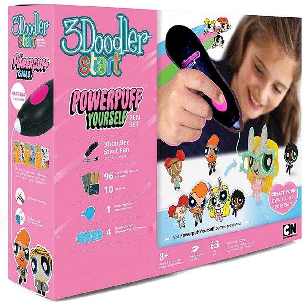 قلم ثلاثي الأبعاد للأطفال بدون أجزاء ساخنة 3 دودلر 3Doodler -  Start PowerPuff Yourself Pen Set