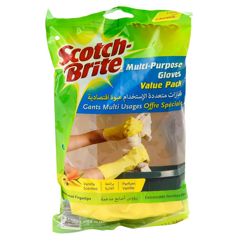 قفازات متعددة الإستخدامات مقاس (كبير) 3إم سكوتشبرايت 3M Scotch Brite - Gloves All Purpose (Large)