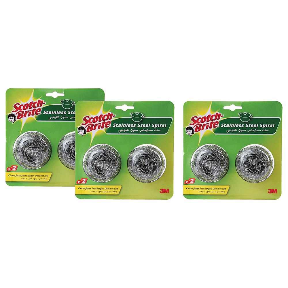 كرات حلزونية معدنية 2+1 قطع 3 ام سكوتش برايت 3M Scotch Brite - Metalic Spiralball Blister