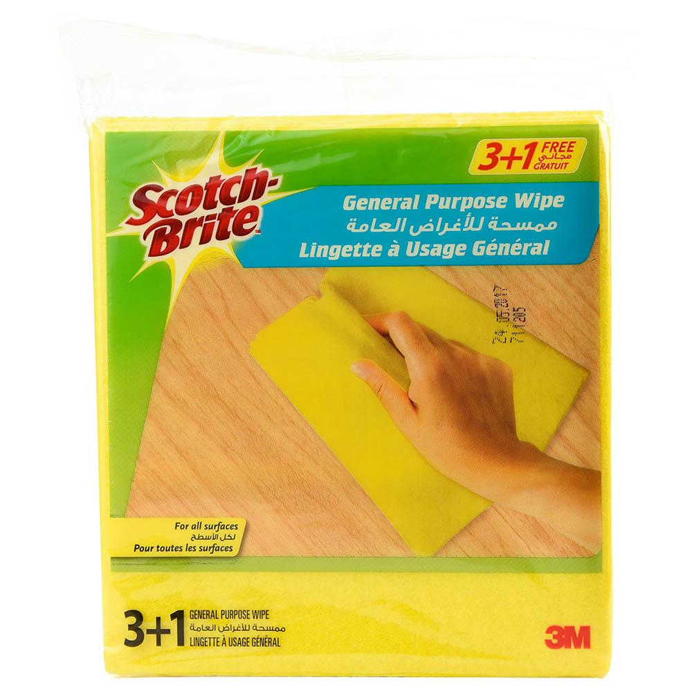 ممسحة متعددة الإستعمالات (3+1) 3ام سكوتش برايت أصفر 3M Scotch Brite - Multi Purpose Wipe