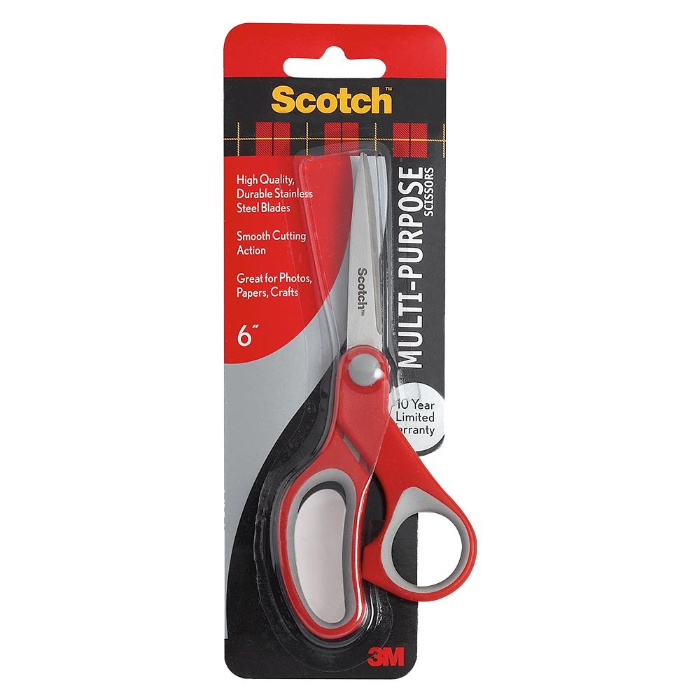 3M - Scotch Multi-Purpose Scissor 6" - Red & Grey