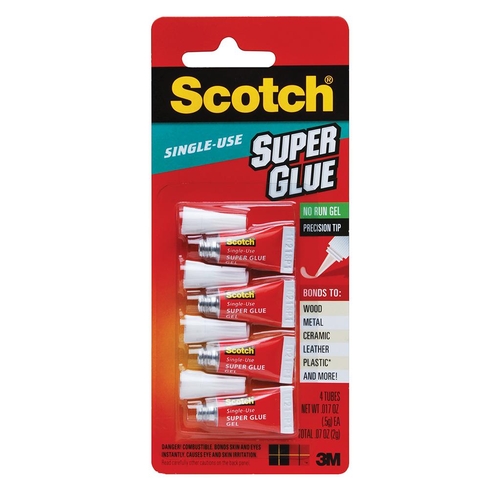 3M - Scotch Single Use Super Glue Gel Tube Pack Of 4