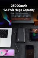 Veger TC130 Fast Charging PowerBank 25000mAh With Type-C & Lightning Cable Built-In