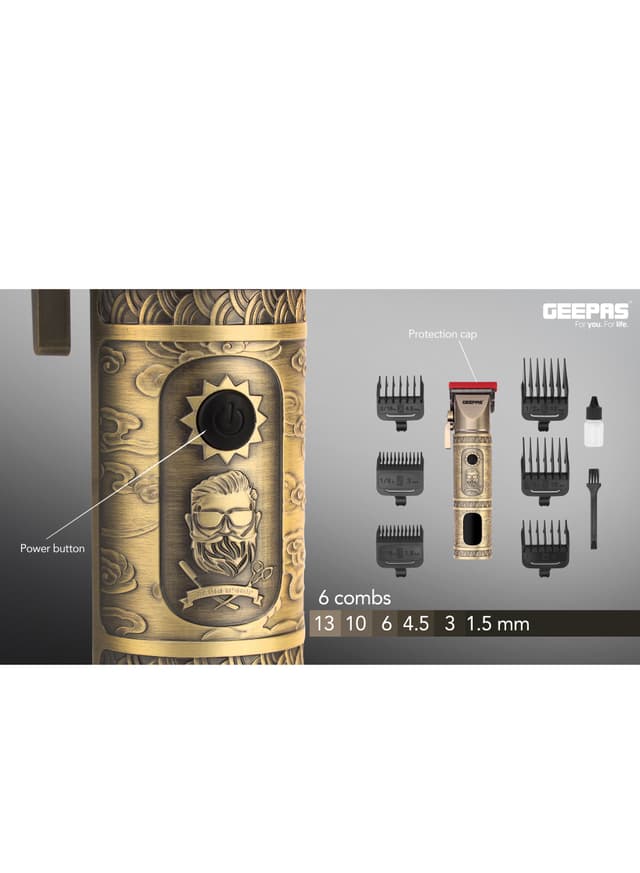 ماكينة حلاقة الشعر والذقن الاحترافية مع شاشة عرض من جيباس قابلة للشحن Geepas Professional Hair And Beard Clipper