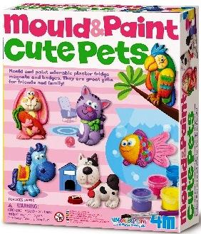 مجموعة الفنون والحرف اليدوية للحيوانات الأليفة اللطيفة المكونة من قالب وطلاء فور ام 4M Mould and Paint Cute Pets Arts and Crafts Kit