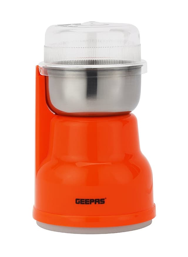 Geepas Coffee Grinder Powerful Motor With Durable Jar And Blade 0.04 Kg 150 W Orange - 541235