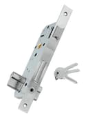 Geepas Sash Lock With Double Cylinder , High Quality Door Lock With Key, Door Lock Without Handle Perfect For Home & Office, Stainless Steel Latch Bolt And Dead Bolt, Three Keys Included