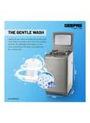 Geepas Fully Automatic Washing Machine Fully Digital Control And Automatic Top Load Washing Machine 8 Kg Grey