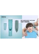 ماكينة حلاقة الشعر للأطفال بدون صوت مع ميزة الشفط القابلة للشحن من جيباس مقاومة للماء Geepas Rechargeable Vacuum Baby Trimmer, Kids