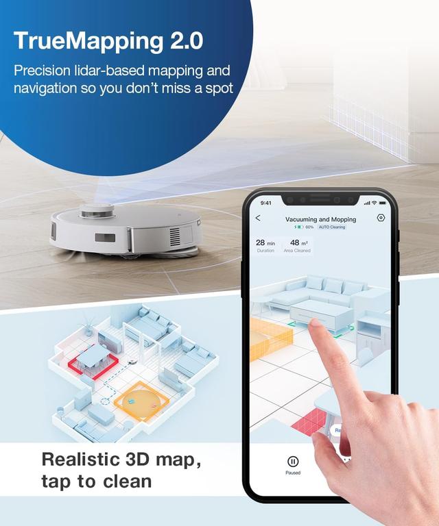 مكنسة روبوت التنظيف 6000 باكسال مع صندوق للغبار ايكوفاكس Ecovacs T20 Omni Robot Vacuum Cleaner