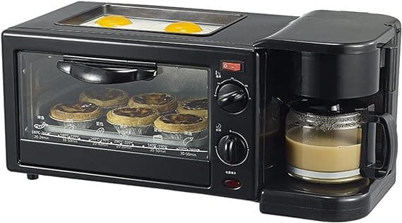 Three-In-One Breakfast Maker with Coffee Maker, Mini Oven Oven Toaster Grill