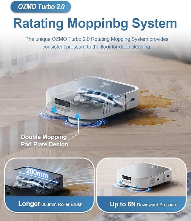 مكنسة روبوت التنظيف ايكوفاكس 8000 باسكال مع صندوق للغبار Ecovacs X2 Omni Robot Vacuum And Mop