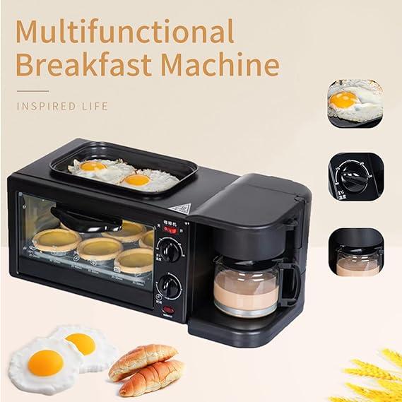 Three-In-One Breakfast Maker with Coffee Maker, Mini Oven Oven Toaster Grill - SW1hZ2U6MTk3ODI1NA==