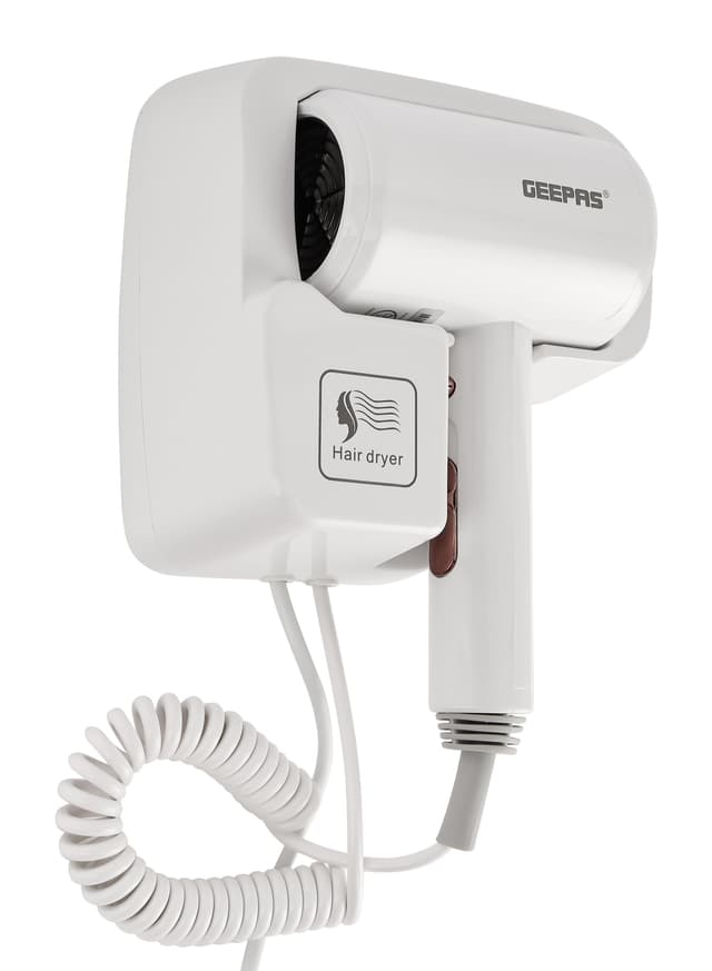 مجفف شعر للحمام للجنسين 1200 واط جيباس Geepas Wall Mounted Hair Dryer Hot & Cold Wind