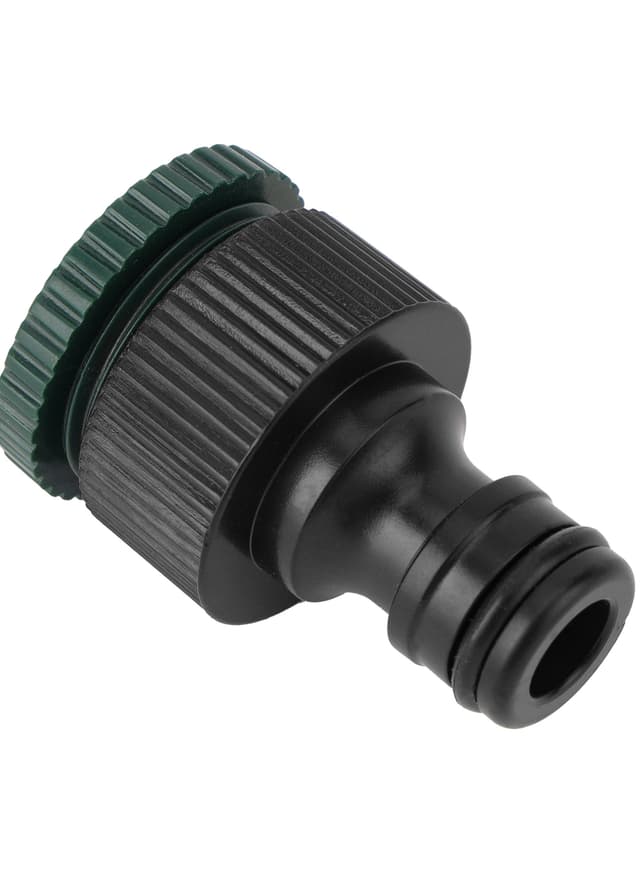 وصلة حنفية من انش الى ثلاث أرباع الانش من جيباس بلاستيك لون أسود وأخضر مقاوم للصدء Geepas Tap Adaptor