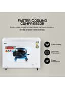 Geepas Faster Cooling Chest Showcase Freezer Convertible Freezer And Fridge Function Long Lasting Freshness With Temperature Control 220 W White