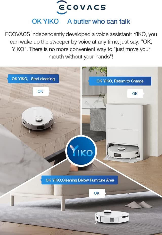 مكنسة روبوت التنظيف ايكوفاكس مع صندوق للغبار  5200 مللي أمبير Ecovacs X1e Omni Robot Vacuum Cleaner (T10 Omni)