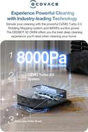 مكنسة روبوت التنظيف ايكوفاكس 8000 باسكال مع صندوق للغبار Ecovacs X2 Omni Robot Vacuum And Mop