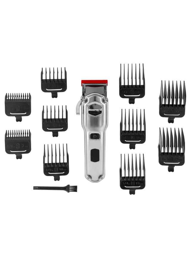 Geepas Rechargeable Professional Hair/ Beard Trimmer, Cordless Operation, Removable & Washable Blades, Trim Your Edge For Excellent Line Definition, Waterproof Ipx7, 180 Min Working Time, Led Display