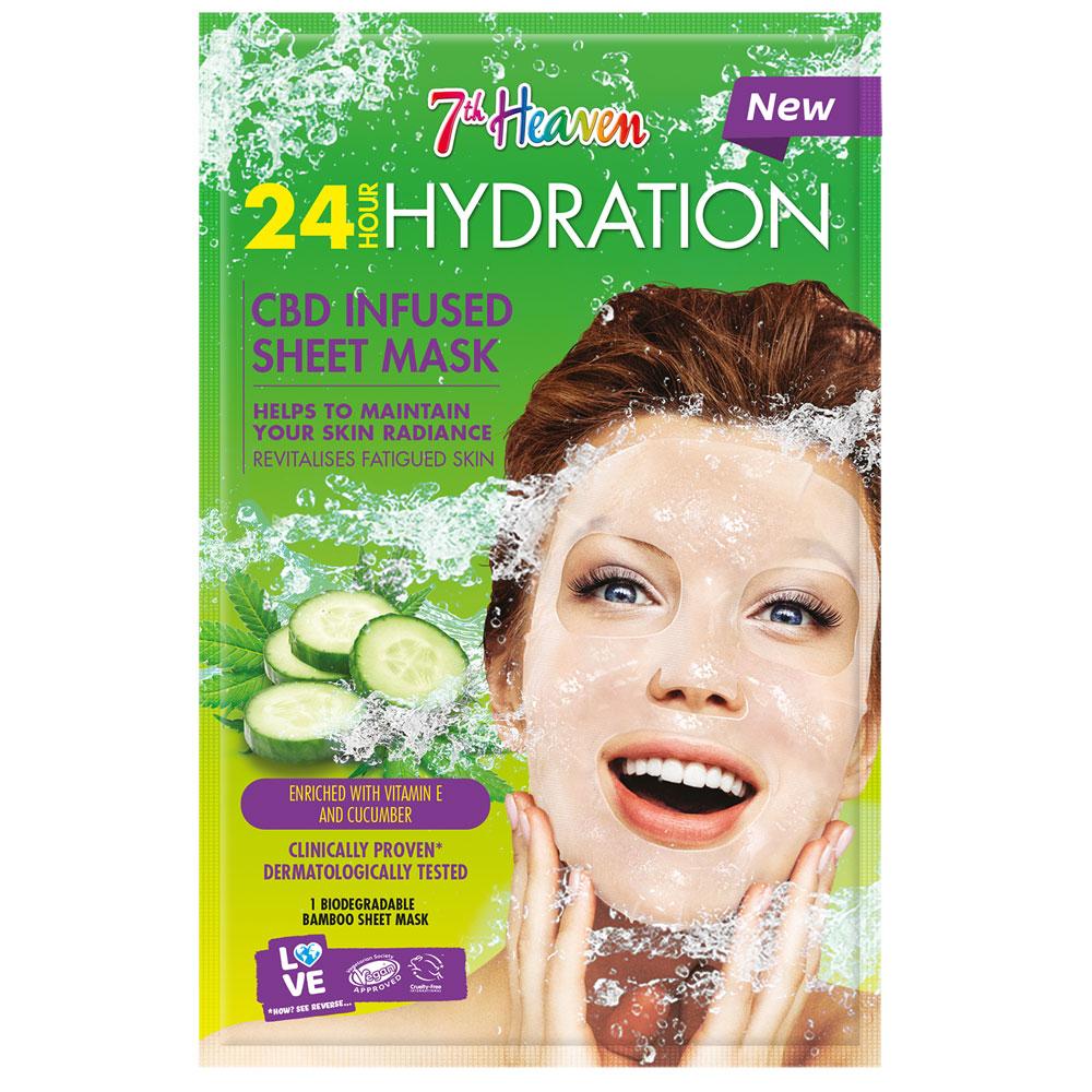 قناع ورقي لترطيب 24 ساعة سفنث هيفن 7th Heaven - 24Hr Hydration CBD Infused Sheet Mask