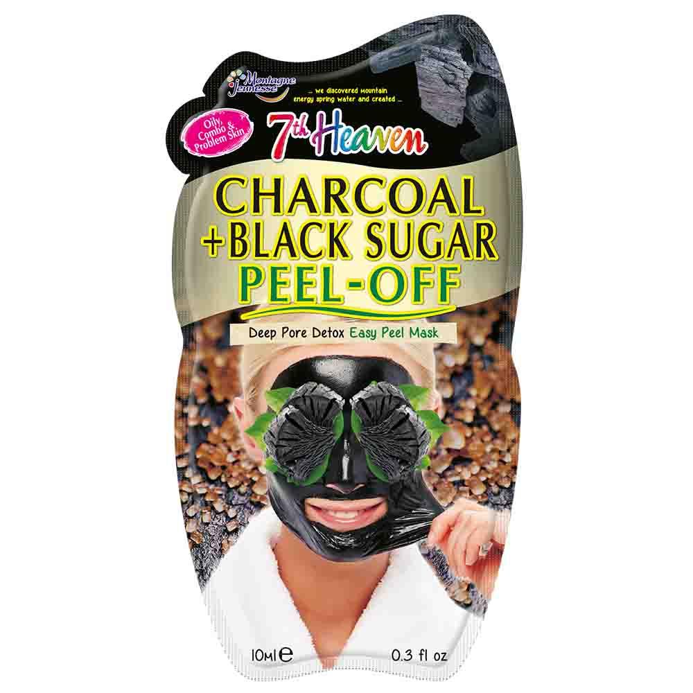 قناع الوجه بالفحم و السكر الأسود سفنث هيفن 7th Heaven Charcoal + Black Sugar Peel-Off Face Mask
