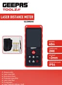 جهاز قياس المسافات بالليزر من جيباس مسافة 40 متر ويدعم 6 لغات Geepas Laser Distance Meter