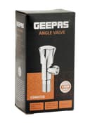 Geepas Angle Valve- Non-Ferrous Angle Valve For Toilets, Plumbing Fixtures Chrome Plated Solid Knob With Turn Ceramic Brass Cartridge G1/2-G1/2 Connection Suitable For Hot And Cold Water