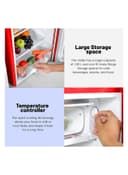 ثلاجة صغيرة 120 لتر أحمر جيباس Geepas 120l Gross/92l Net Capacity Single Door Mini Defrost Refrigerator With Retro Premium Design