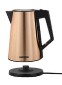 Geepas Three Layer Stainless Steel Electric Kettle 360-Degrees Rotation, Boil Dry Protection And Automatic Cut-Off Perfect For Boiling Water, Milk, Tea 1850-2200 W, Seamless Welding 2 Years Warranty, Metallic Brown Color 1.7 L 2200 W Gold/Black - 452152