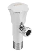 Geepas Angle Valve- Non-Ferrous Angle Valve For Toilets, Plumbing Fixtures Chrome Plated Solid Knob With Turn Ceramic Brass Cartridge G1/2-G1/2 Connection Suitable For Hot And Cold Water