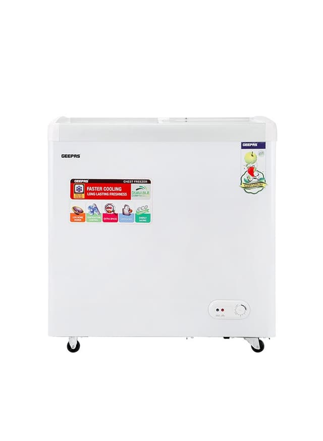 ثلاجة فريزر 260 لتر 220 واط جيباس Geepas Chest Showcase Freezer-Convertible Freezer And Fridge