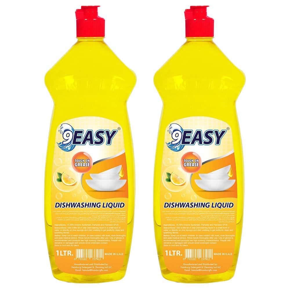 سائل غسيل أطباق 1 ليتر 2 عبوة 9ايزي 9EASY - Dishwashing Liquid