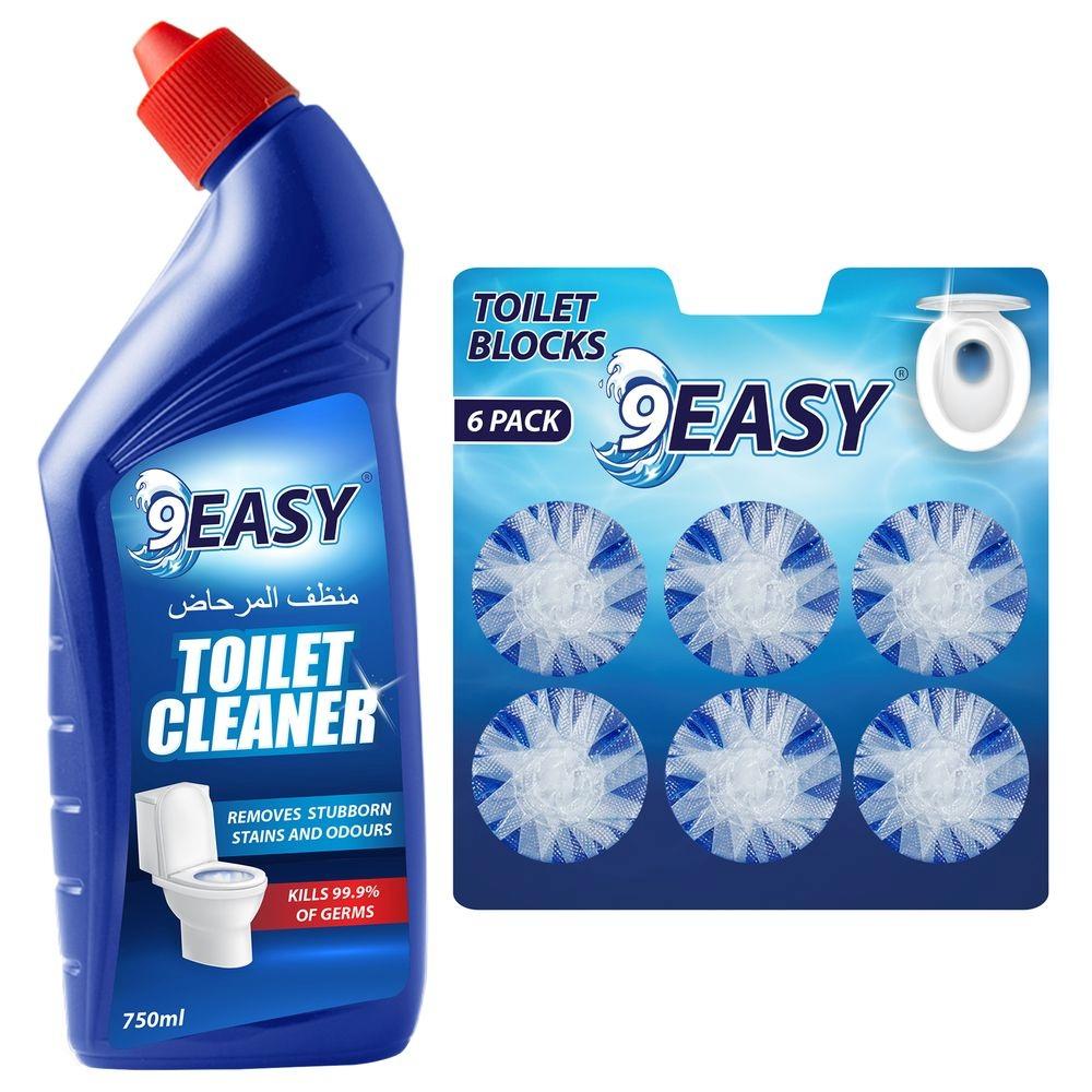 منظف المرحاض الأصلي 750 مل أزرق 9 إيزي 9EASY - Toilet Cleaner Original 750ml & Toilet Block - Blue