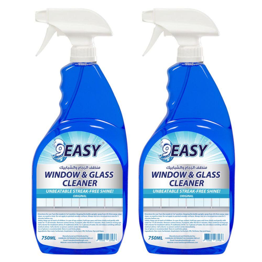 منظف زجاج النوافذ قطعتين 750 مل 9ايزي 9EASY - Window Glass Cleaner