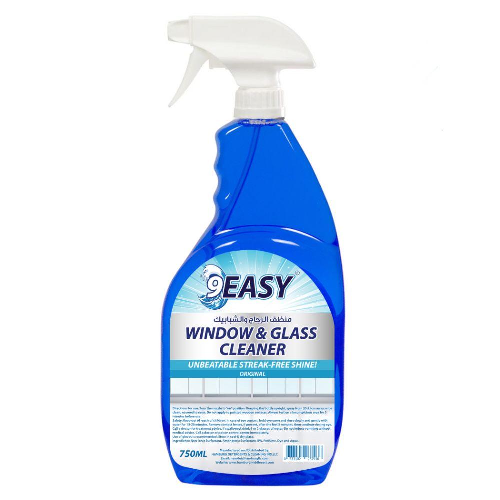 منظف النوافذ الزجاجية 750 مل 9 إيزي 9EASY Window & Glass Cleaner