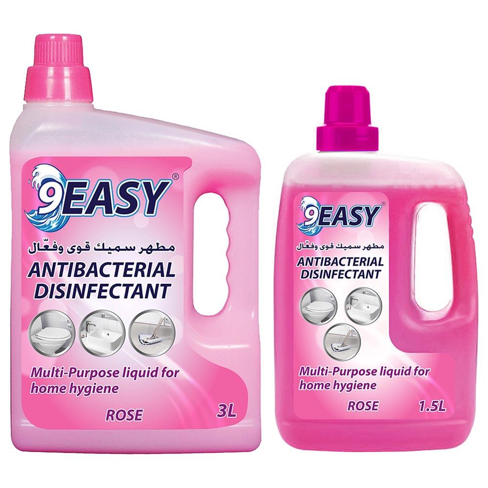 9Easy - Antibacterial Disinfectant - Rose - 3L + 1.5L