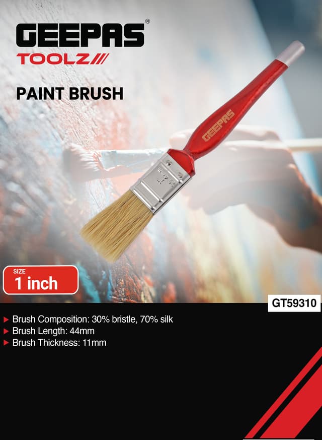فرشاة دهان 1 بوصة لون أحمر من جيباس Geepas Paint Brush