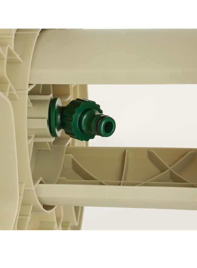 بكرة خرطوم الماء بيج وأخضر جيباس Geepas Portable Hose Cart Manual Retract Hose Reel