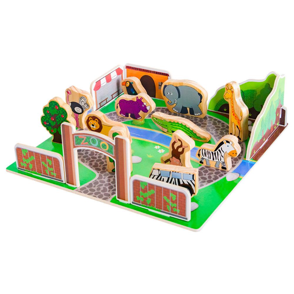 لعبة اطفال حديقة الحيوانات لعمر 12 شهر كول توي A Cool Toy - Mini Wooden Zoo