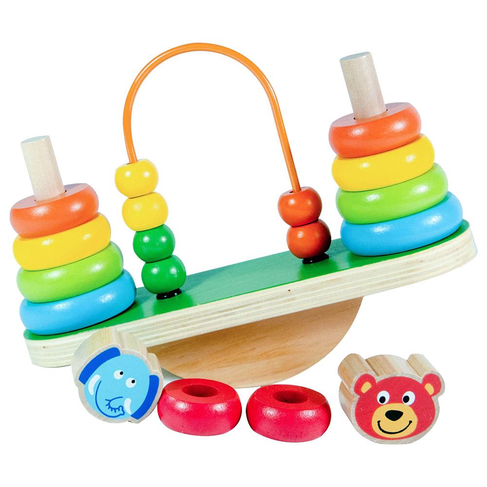لعبة تعليمية للأطفال لعمر 18 شهر كول توي A Cool Toy Wooden Balance Stacker