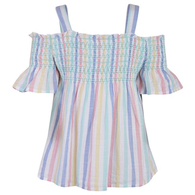 تي شيرت بناتي قطن لتل فابل رينبو A Little Fable Rainbow Stripe Top - SW1hZ2U6MjE5MjkzOA==