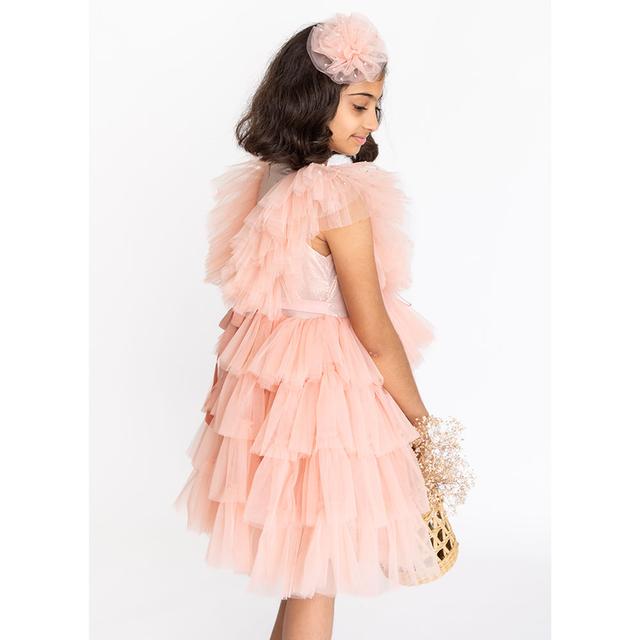 فستان ريجاليا بطبقات خوخي من اي ليتل فابل A Little Fable - Regalia Tiered Dress - Peach - SW1hZ2U6MjE5MjkwMw==