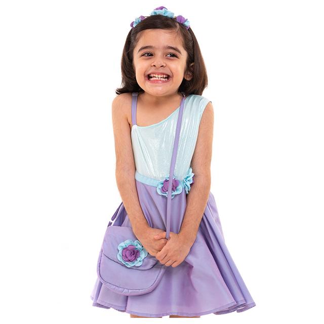 فستان بناتي للأعراس تفتة لتل فابل أزرق وبنفسجي A Little Fable Rose Charm Dress - SW1hZ2U6MjE5Mjg1OQ==