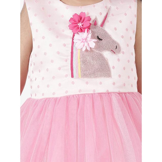 فستان بناتي للأعراس تفتة لتل فابل وردي منفوش A Little Fable Shimmer Unicorn Dress - SW1hZ2U6MjE5Mjc3Mw==