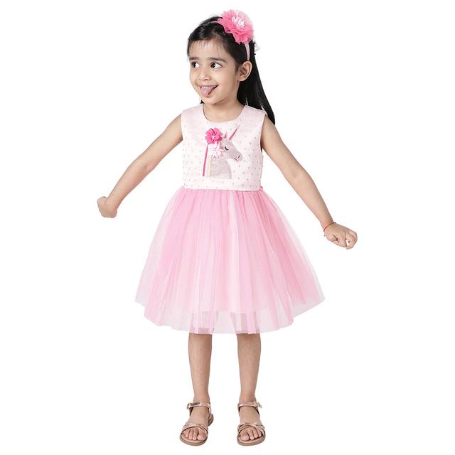 فستان بناتي للأعراس تفتة لتل فابل وردي منفوش A Little Fable Shimmer Unicorn Dress - SW1hZ2U6MjE5Mjc1Nw==